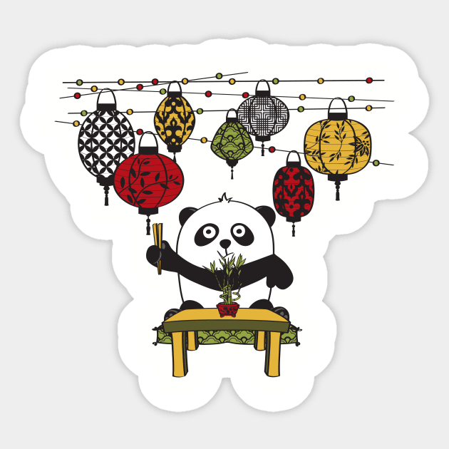 Hungry Panda Sticker by MonkeyMade